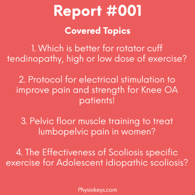 #001-Rotator Cuff Tendinopathy, Lumbopelvic Pain, Knee OA and Scoliosis