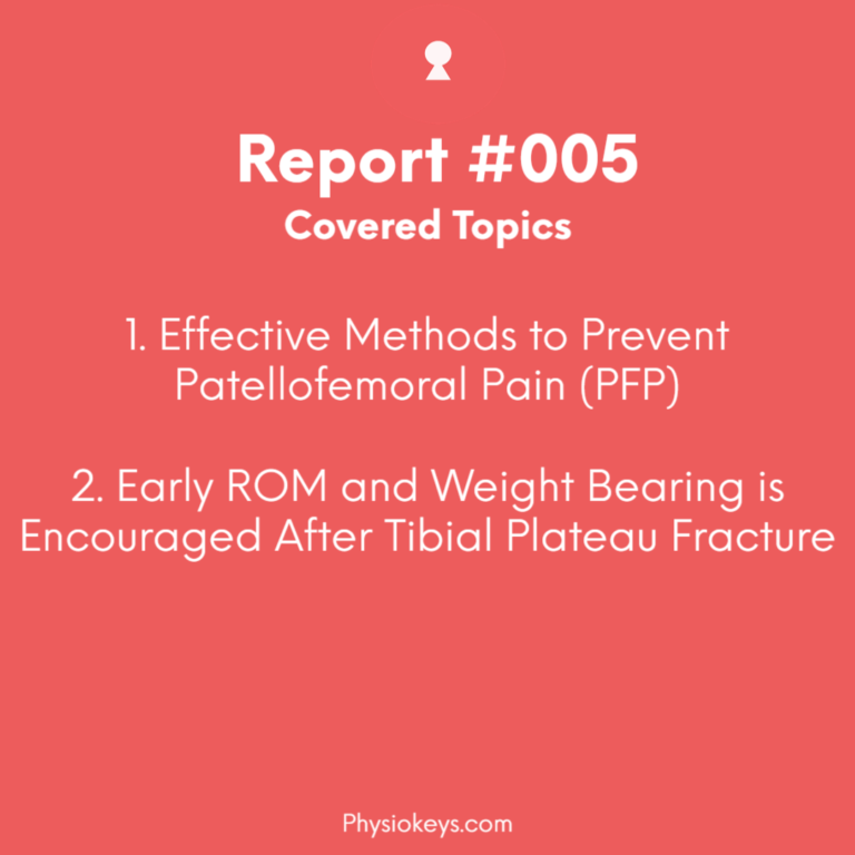 #005- Articles on Patellofemoral Pain and Tibial Plateau Fracture