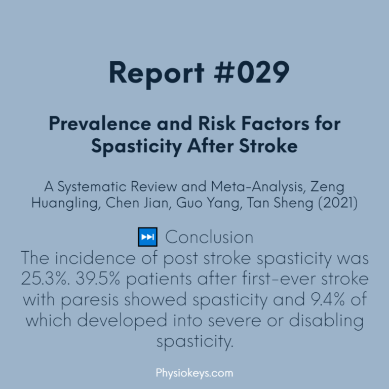 #029 – Prevalence and Risk Factors for Spasticity After Stroke